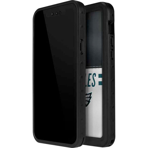 NFL Philadelphia Eagles White Striped iPhone 15 Plus Waterproof Case